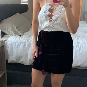 Lovers + Friends velvet skirt